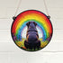 Rottweiler Rainbow Bridge Stained Glass Effect Suncatcher